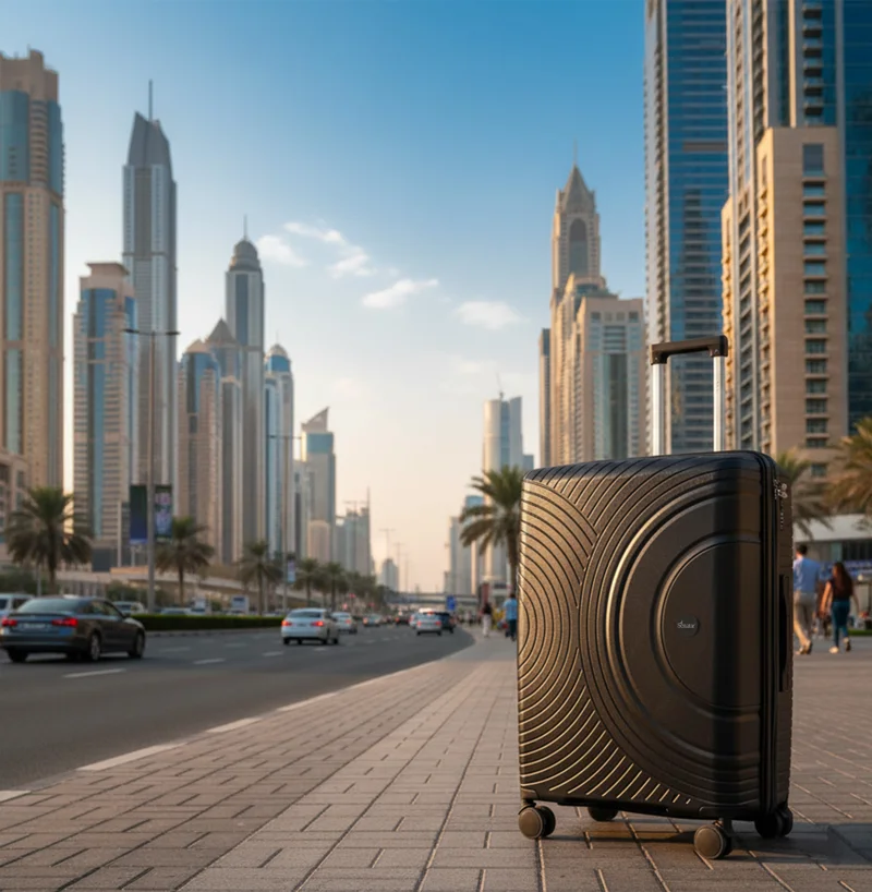 سيناتور حقيبة سفر بعجلات عالمية للجنسين خفيفة الوزن من البولي بروبلين بسحاب آمن أسود